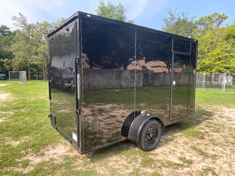 Black Enclosed Cargo Trailer Single Axle