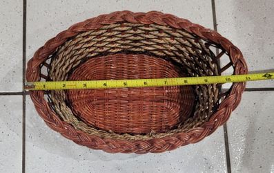 Oval Wicker and Seagrass Decorative Basket