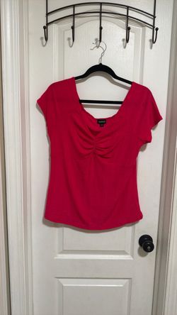 Torrid Pink Ruched Short Sleeve Top Size 1