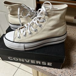 Converse Beige Platform Women Size 8