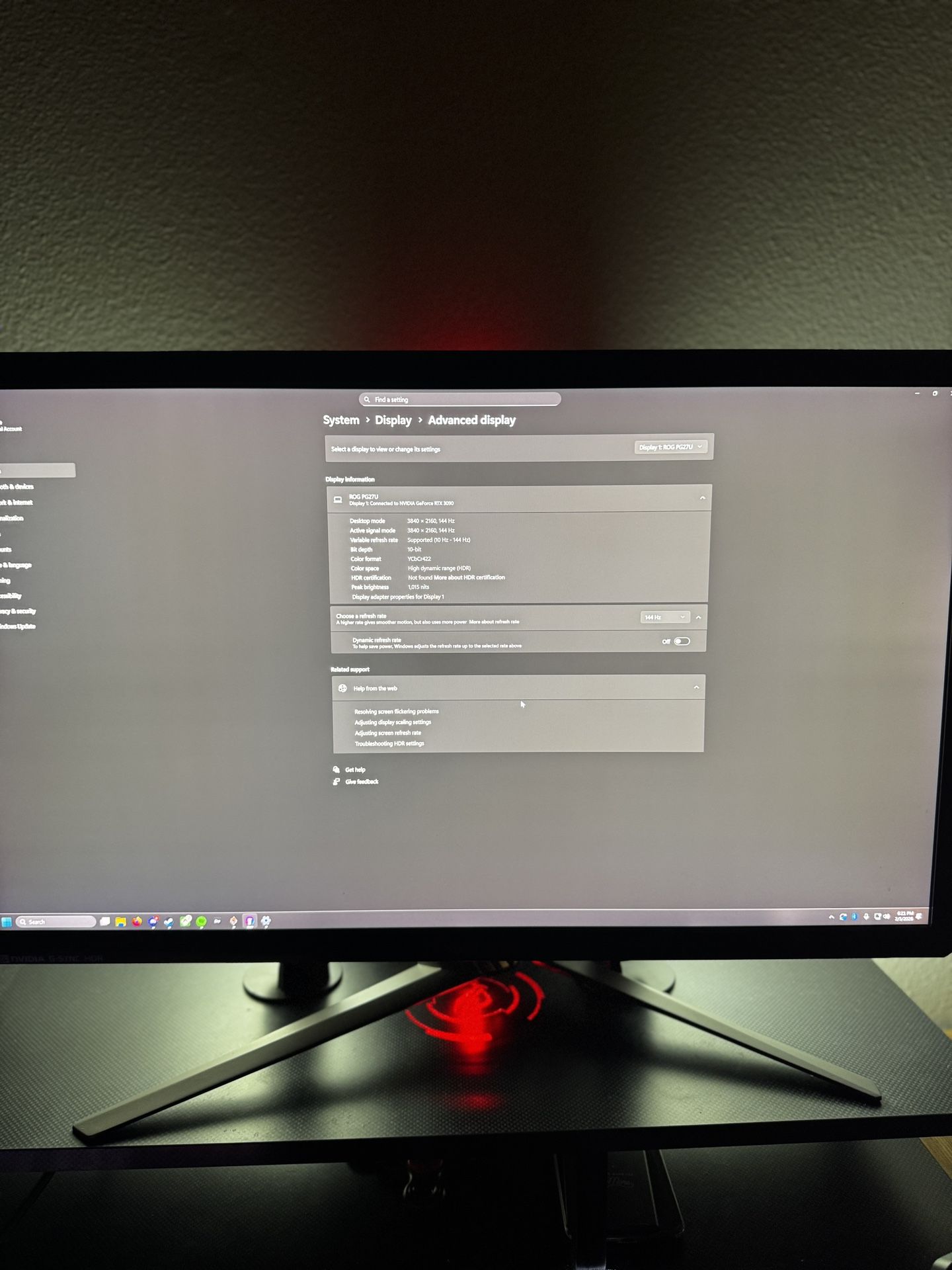 Asus ROG PG27UQ Monitor (4K 144Hz, Full Array Local Dimming) for Sale ...