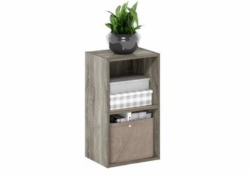 Book Shelf, 2-Tier Modern Bookshelf, Cube Storage (new)