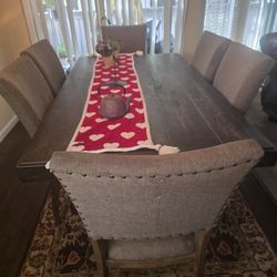 Solid Wood Dinning Table With 6 Chairs