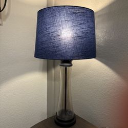 2 Lamps With Navy Blue Shades 