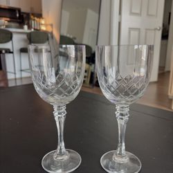 Vintage Crystal Wine Glasses 