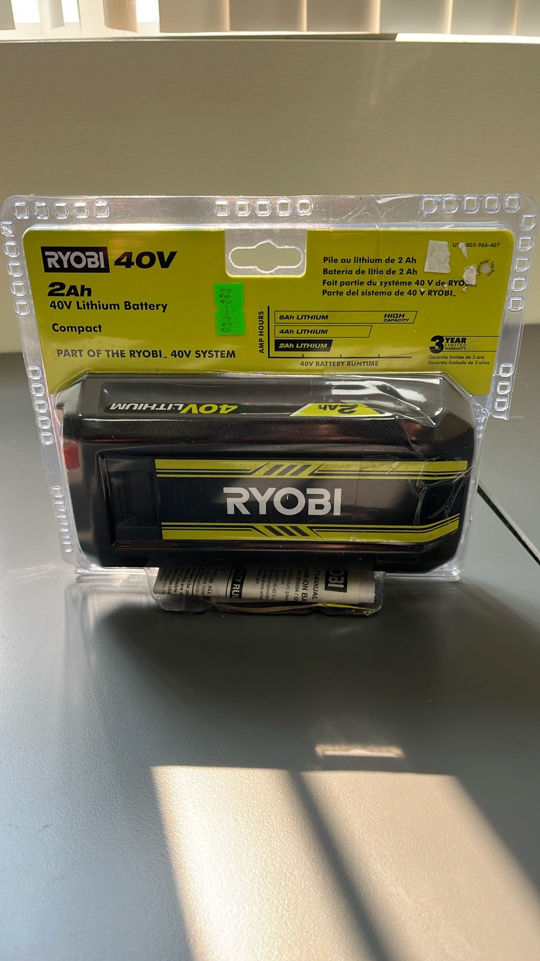 2 Ah 40v Lithium Battery 