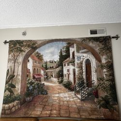 Quaint Town Wall Tapestry