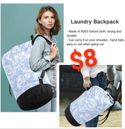 Laundry Backpack Laundry Bag with Adjustable Shoulder Straps