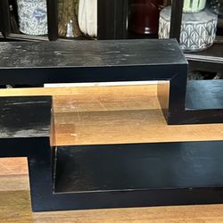Pair Of Black Distressed Uniquely Shaped Lightweight Decor