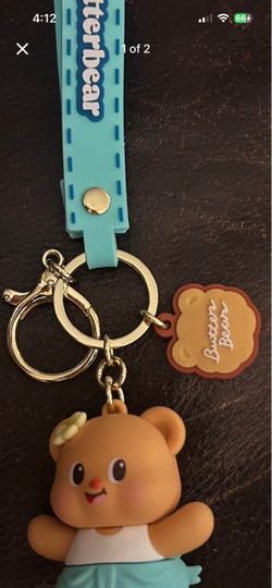 Butter Bear Keychain with Wrist Strap