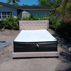 Queen Size Bed Frame With Mattress And Box Spring 