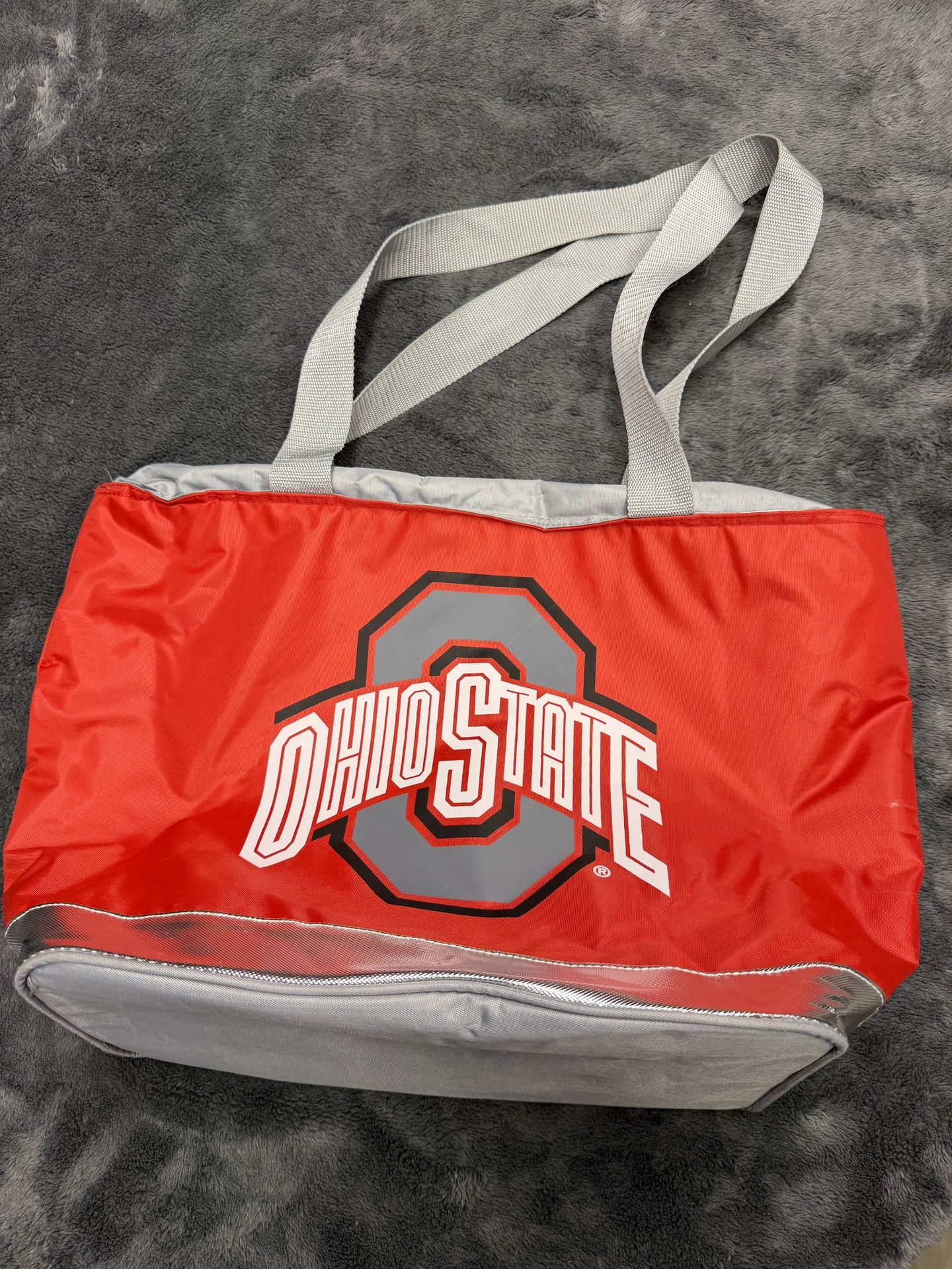 Ohio State Buckeyes Large 18x12” red and grey soft cooler tote bag #collegiate