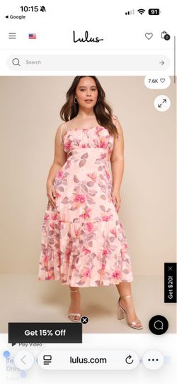 Lulus Floral Midi Dress with Tie Straps