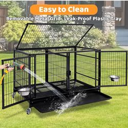 Dog pet cage kenenl size 43 with divider and feeding bowls new in box 📦