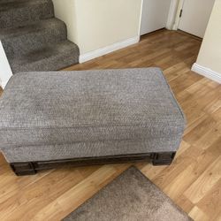 Gray Upholstered Ottoman