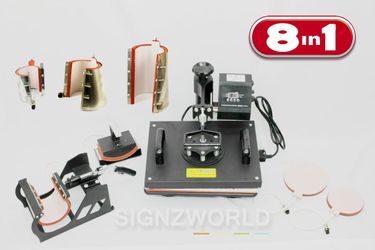 TOPDEEP 8 in 1 Heat Press Machine, Swing Away T Shirt Pressing Machine Multifunction, Heat Press 12x10 inch Transfer Machine Sublimation Combo for T-S