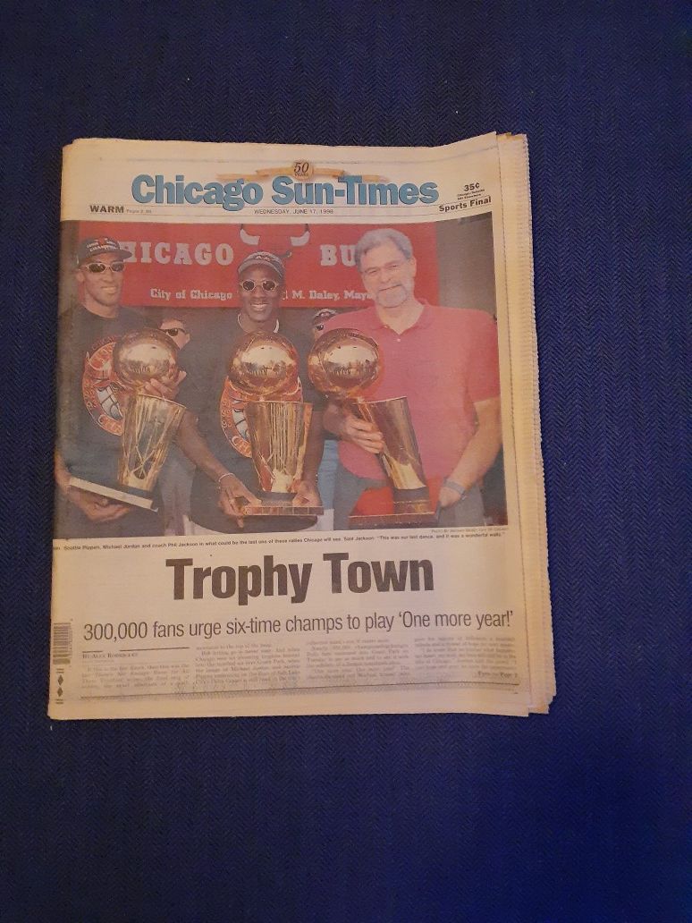 Chicago Sun Times June 17th 1998 Chicago Bulls