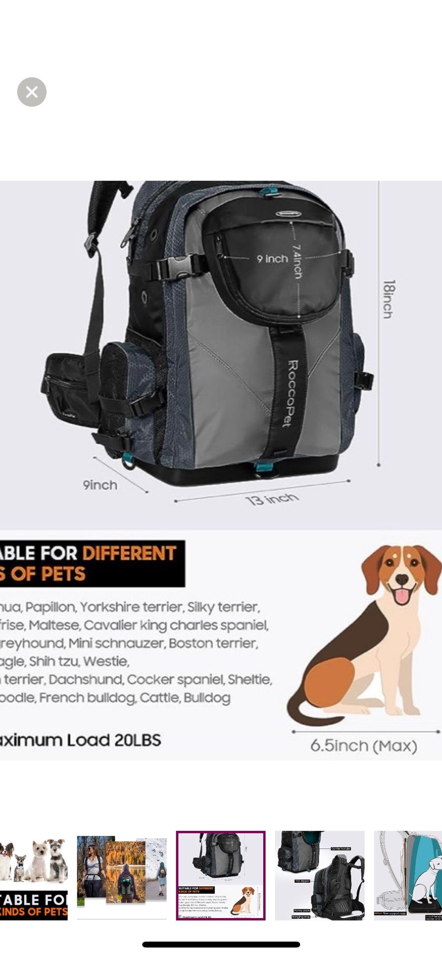 RoccoPet Backpack Carrier