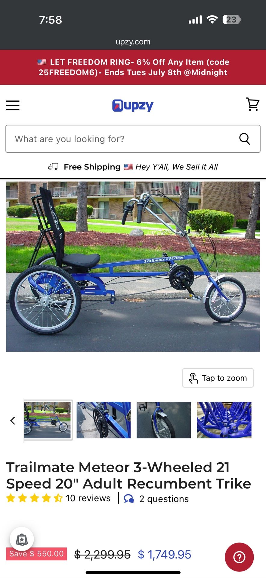 Trailmate 3 Speed Tricycle