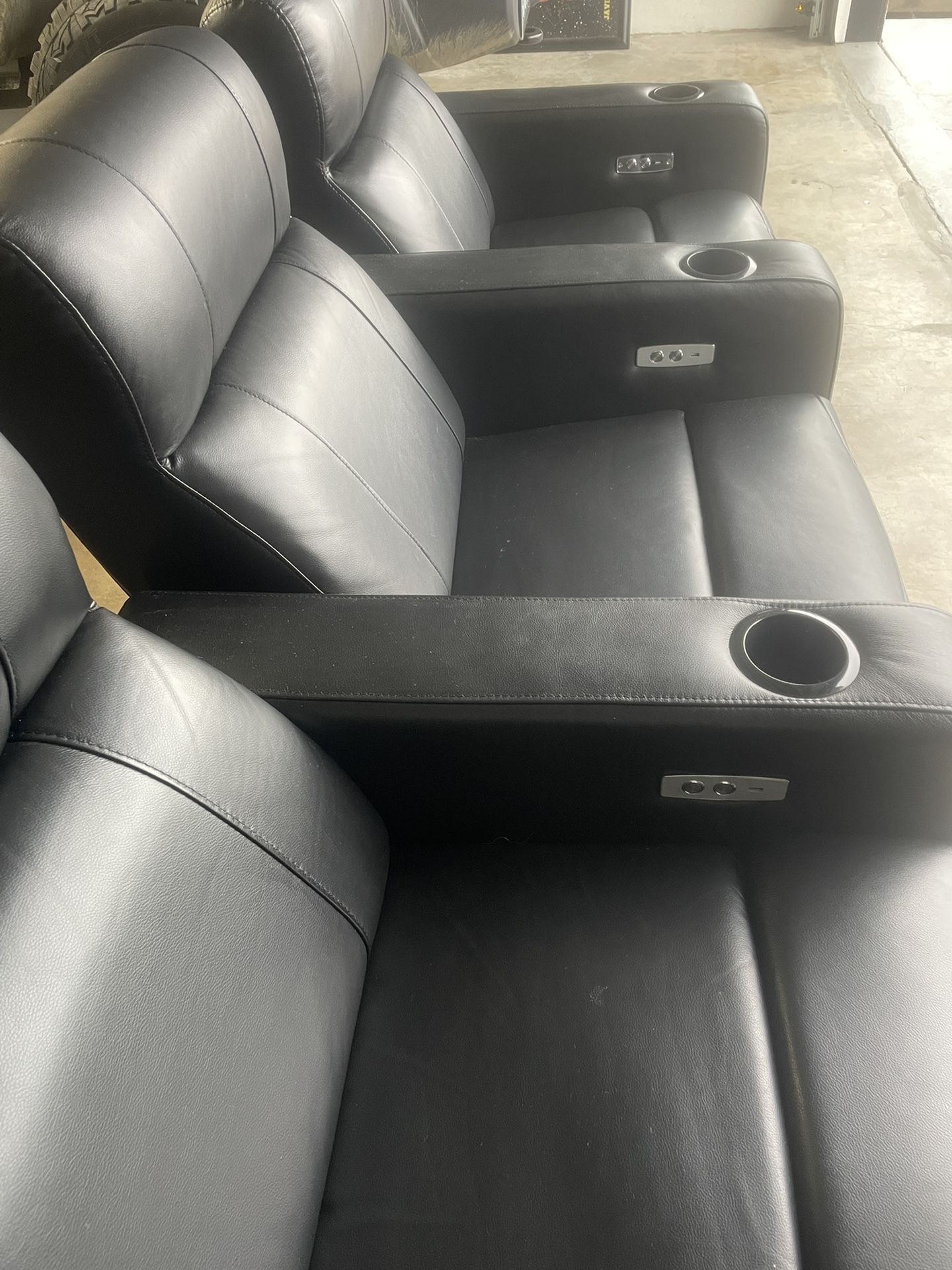 Electric Reclining Leather Movie Lounger Seats Home Theater Seats for