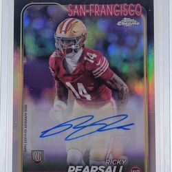 🔥49ers Ricky Pearsall Topps Autograph Rookie Card