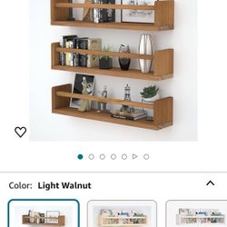 24 Inch Floating Bookshelves Rustic Wood Bookshelves 3 Sets of Wall Mounted Shelves