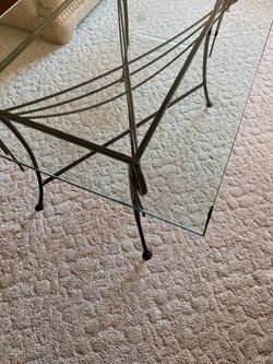 Vintage Iron Rod Glass Top Table