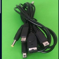 Nintendo 5 in 1 USB Charger Cable Cord For 3ds/2ds/Dsi/Ds Lite/Ds/GameBoy Sp&Wii U Gamepad, also will work with PlayStation PSP Models 1000/2000&3000