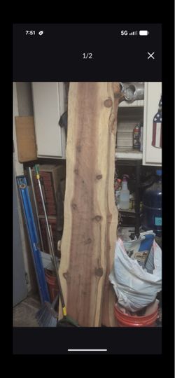 Sequoia Redwood live edge slabs approximately 2 to 3 inches thick by 7 foot