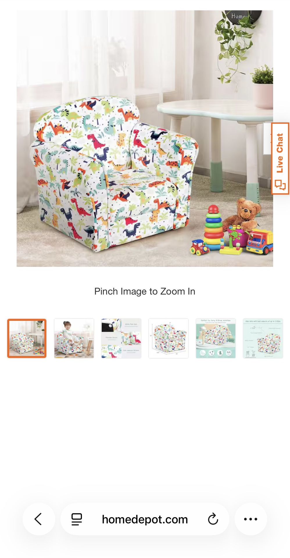 Brand New Kids Wood Dinosaur Chair