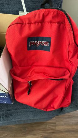 Red handout backpack