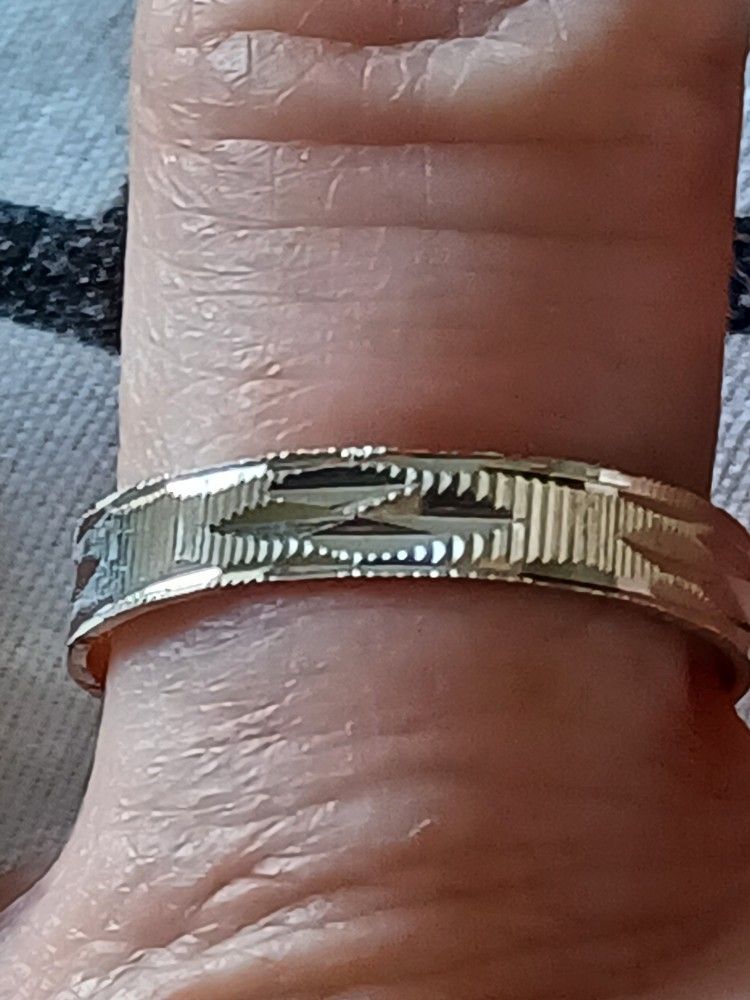 Vtg. Guadalupe,Mexico Sterling Silver DIAMOND CUT band Ring- Sz7