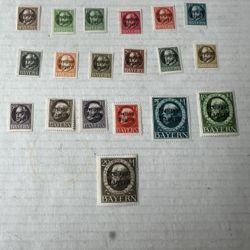 Bavaria 1919-20 Complete Set Of 19 Mint Hinged 