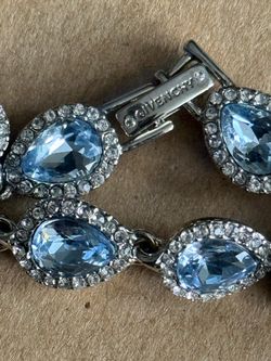 Givenchy blue rhinestone bracelet