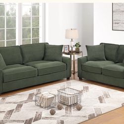 Elegant‼️ 2-Pc Green Sofa Set 