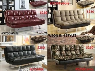 FUTONS IN DIFFERENT COLORS $250