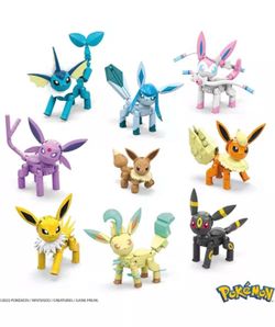 Used MEGA Pokemon Every Eevee Evolution Toy Building Set