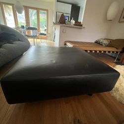 Stunning 48”x48” High End Leather Ottoman