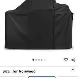 NUPICK Grill Cover for Traeger Ironwood Wood Pellet Grill and Smoker with WiFi and App Connectivity Black, 600D Heavy Duty and 100% Waterproof Cover, 