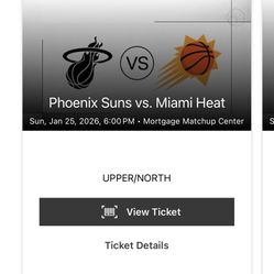 Suns vs Heat - Row 2 Upper Deck