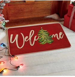 Artoid Mode Red Xmas Tree Christmas Welcome Doormat