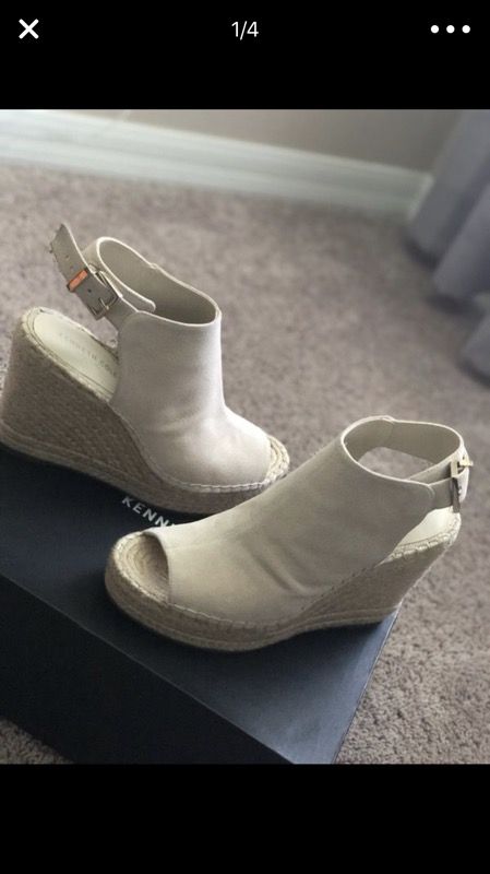 Women’s cream color wedge sandal