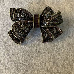 Vintage Purple Crystal Bow Brooch Victorian Trading Co