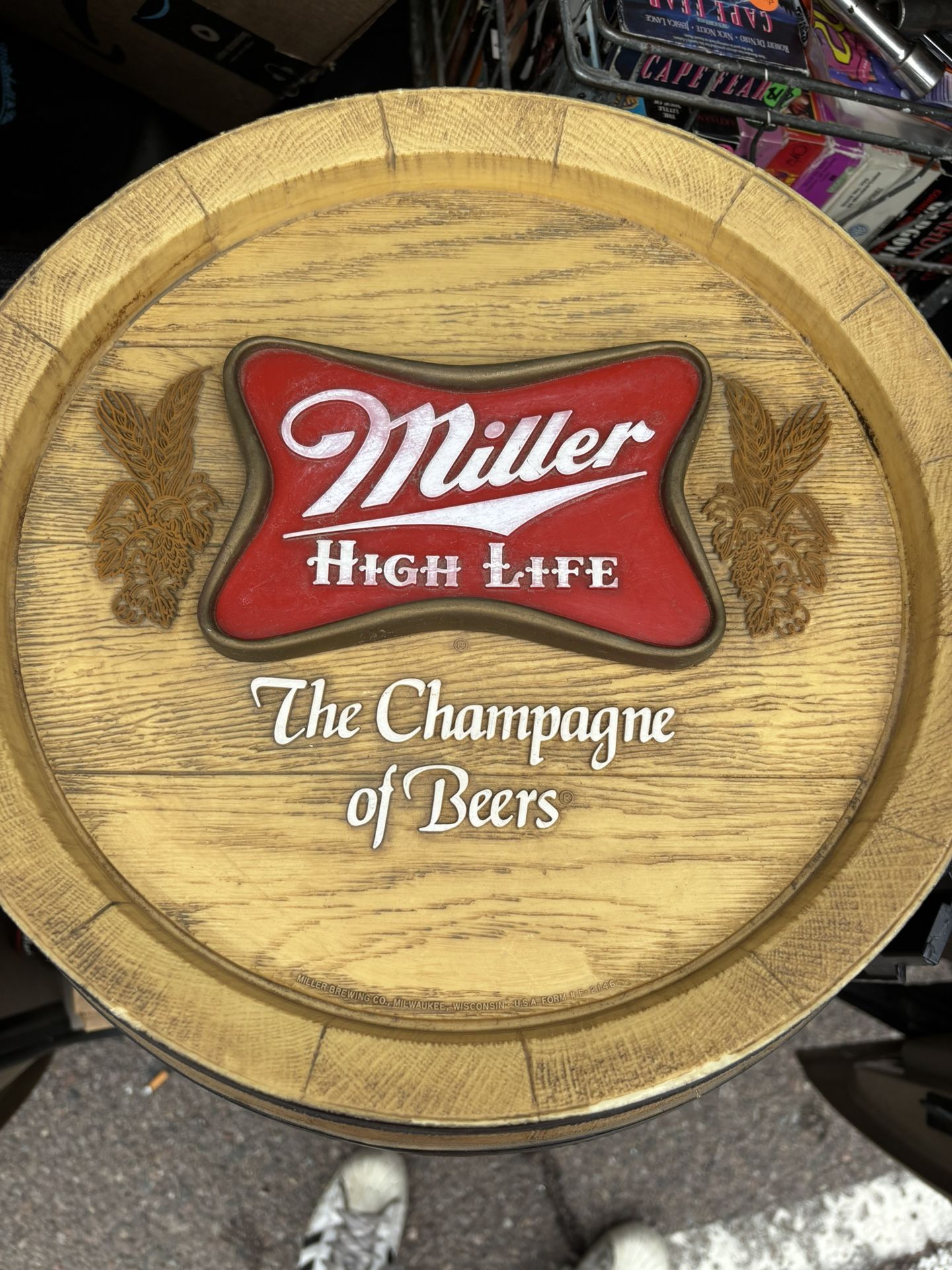 Miller High Life Wall Display Keg 1970s