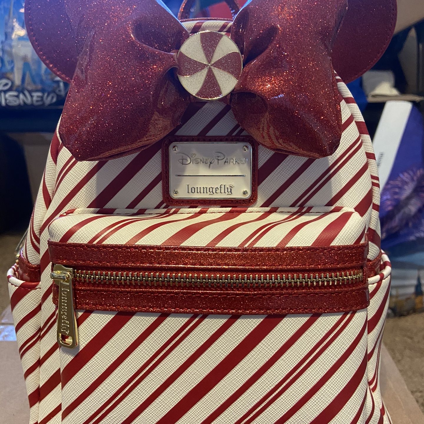 Candy cane loungefly backpack hot sale