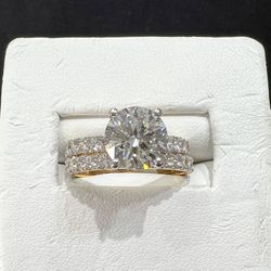✨ Bling Out Your Love Story! 2 CT Lab Solitaire + 3.6 CT Bridal Set in 14K Gold ✨