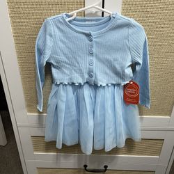 2 pc Dress With Little Cardigan  18 Months 