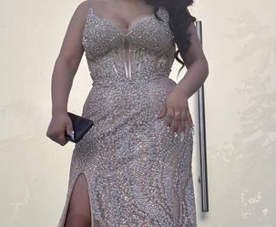 Silver and nude dress