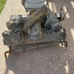 Gas log fireplace insert