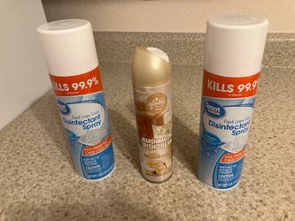 Great Value Disinfectant Spray & Glade Marshmallow Irish Cream Spray Bundle